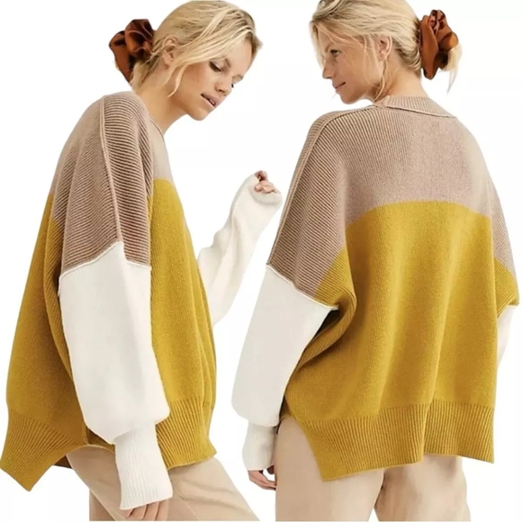 Free People Sweaters - Free People Easy Street color block sweater size small